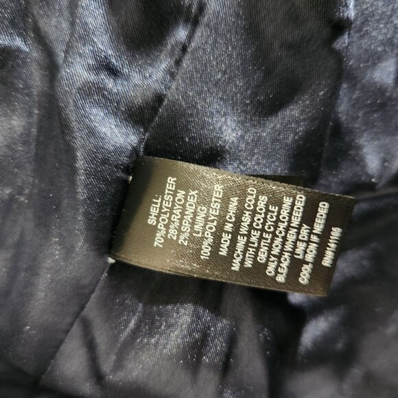 Harve Benard Navy Textured Blazer Size 6 Gold Button Closure Navy Blue - Picture 14 of 16